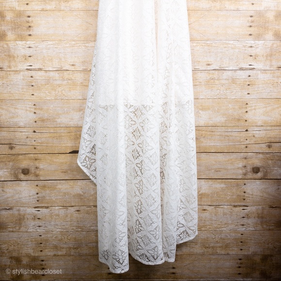 Abercrombie & Fitch Lace Wrap Dress Ivory Small - Picture 8 of 8